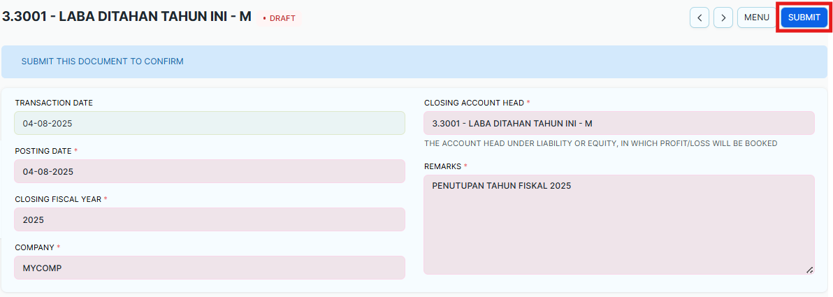 period closing submit